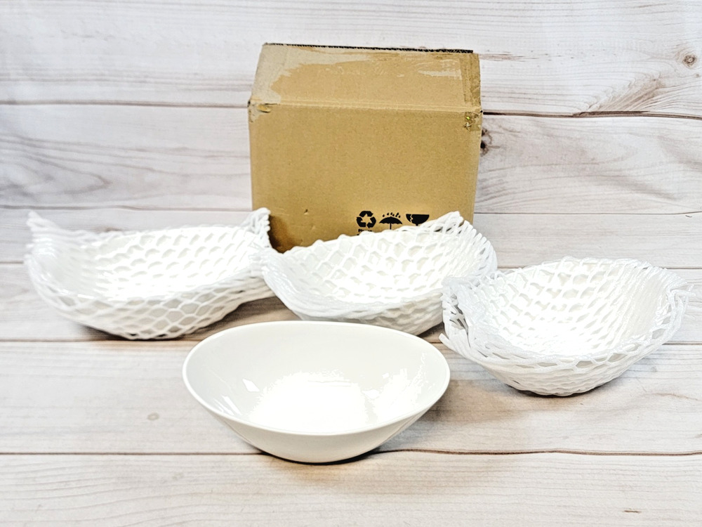 DOWAN Oval Salad Bowls White 9.25" Serving Bowls Set of 4